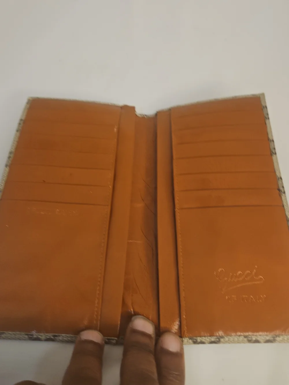 Gucci Beige Brown GG Supreme Long Wallet